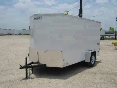 White 12ft Cargo Trailer With Double Rear Doors