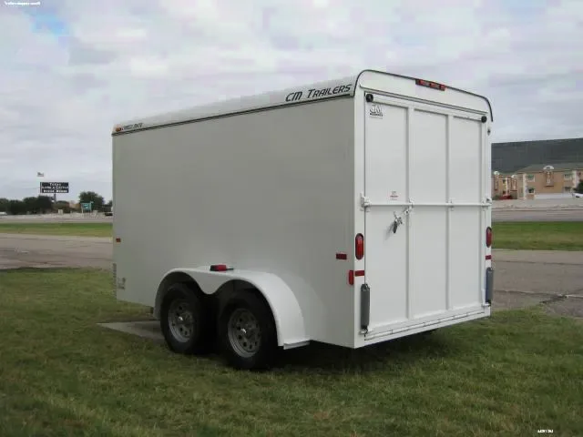 12ft Cargo White V-Nose TA w/ Ramp Door-All Aluminum