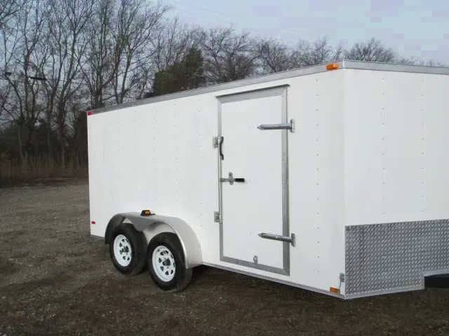 White V-Nose  14ft w/Ramp Door