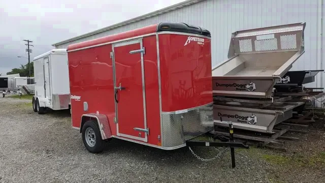2025 Homesteader 5x10 Challenger Cargo Trailer - Red, Barn Door