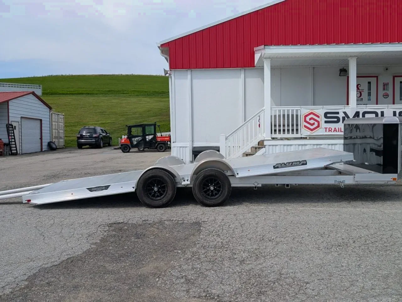 2027 Aluma 20' (20" Stationary + 20' Tilt) HD XL Executive Tilt Car Hauler w/ Cargo Box & RAMPS(SCRATCH & DENT PRICING!!!)