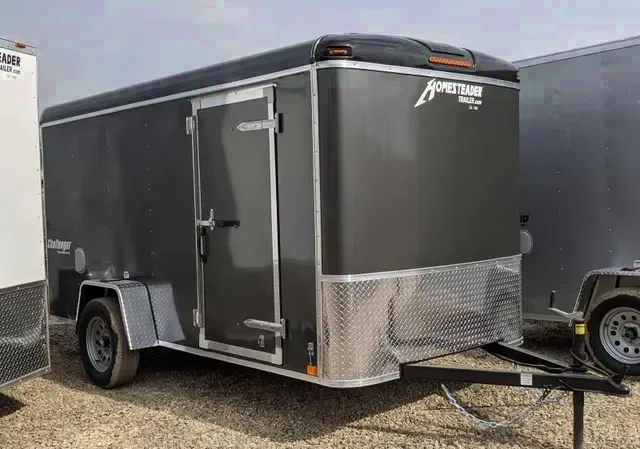 2025 Homesteader 6x12 Challenger Cargo Trailer - Gray, Ramp Door