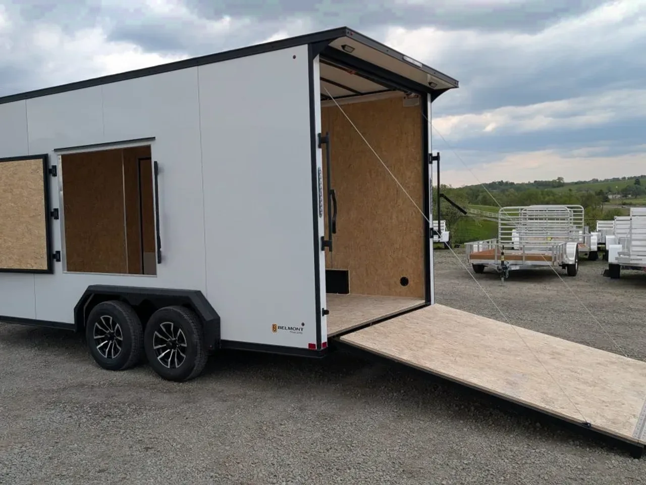 2026 BELMONT 7.5 x 16 V-Nose Cargo Trailer w/ Ramp Door (90" INSIDE HEIGHT!!!)