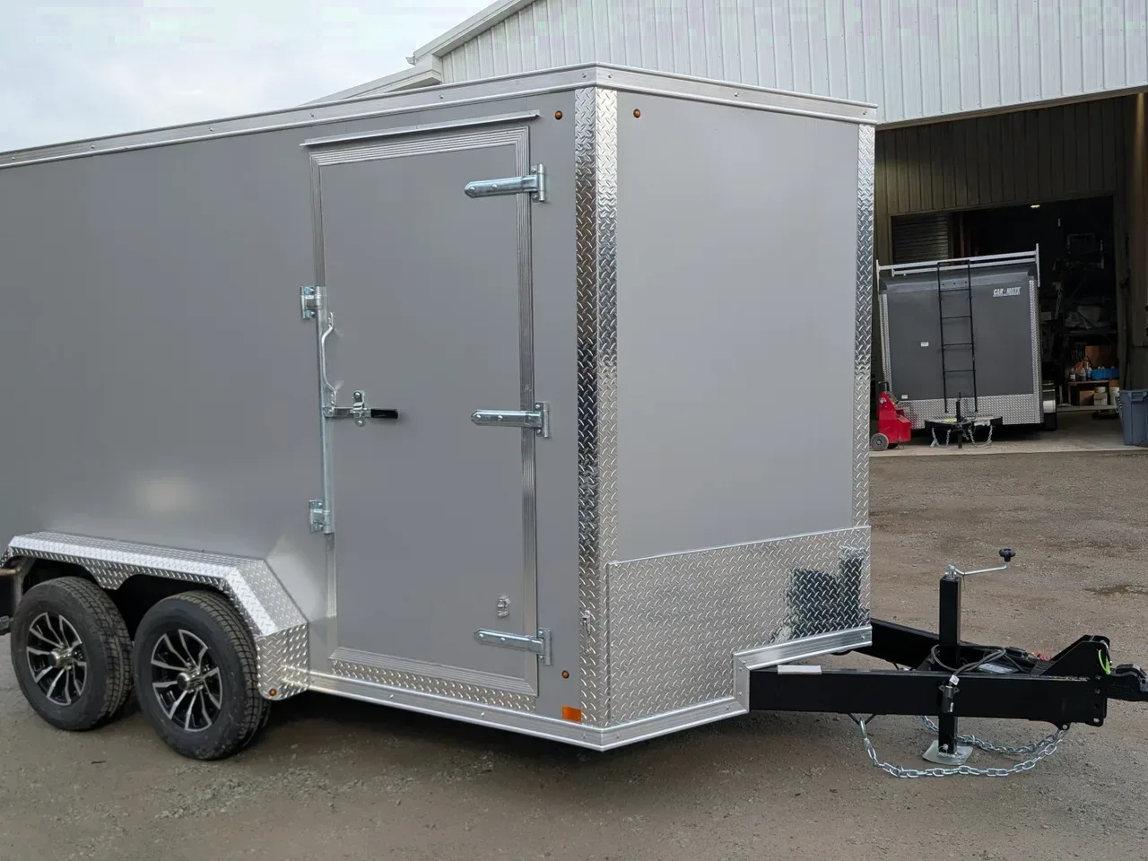 2026 BELMONT 7x12 Tandem V-Nose Cargo Trailer w/ Barn Doors ( POLYCOR EXTERIOR!)