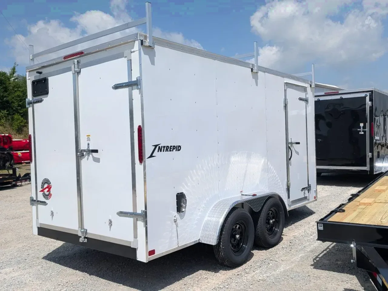 2027 Homesteader 7x14 Intrepid V-Nose Contractor Cargo Trailer w/ Barn Doors & Ladder Racks