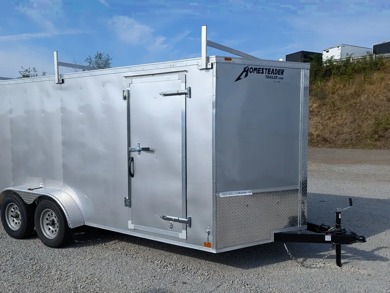 2026 Homesteader 7x16 Intrepid V-Nose Cargo Trailer w/ Rear Barn Doors & Ladder Racks