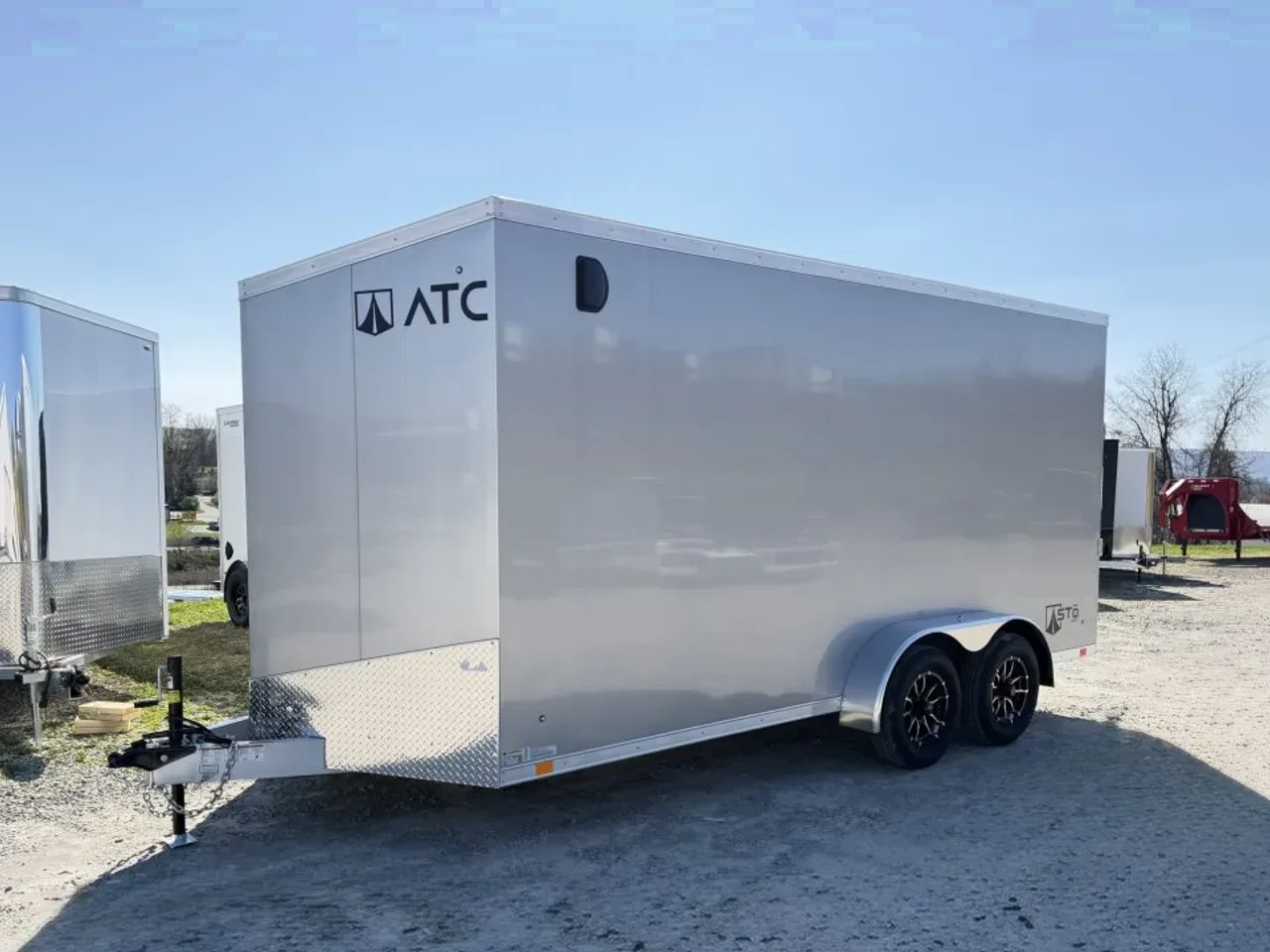 2026 ATC 7x16 + 2' V Nose Sto400 All Aluminum Cargo Trailer w/ Ramp