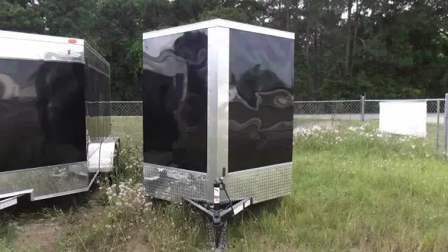 10ft Black Cargo Trailer SA Trailer – Ramp, Side Door