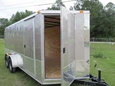 18FT CARGO TRAILER W/ MAN DOORS ON BOTH SIDES OF THE V