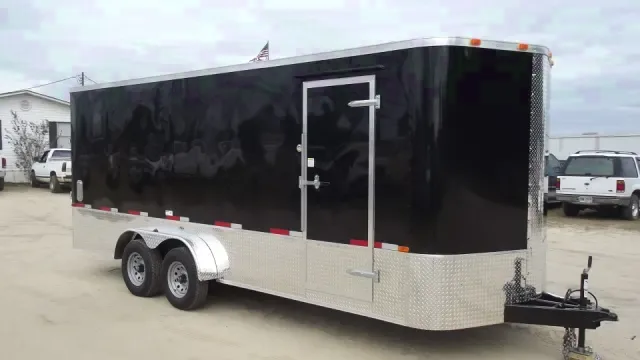Black 20ft TA Cargo Trailer w/Ramp Door