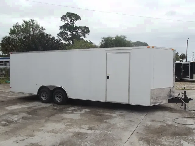 24ft White Cargo Trailer w/Ramp Door