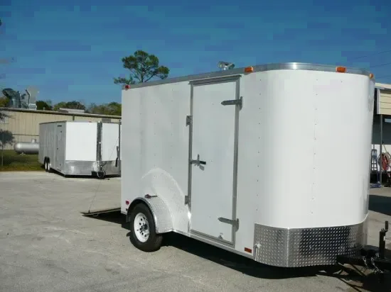 White Single Axle 10ft Cargo   with Ramp