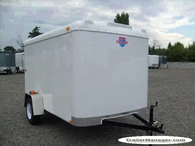 White 10ft Flat Front Cargo Trailer