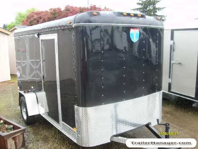 12ft  Single Axle Black With Double Door Cargo