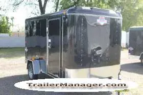 12ft Cargo Flat Front Black With Double Door