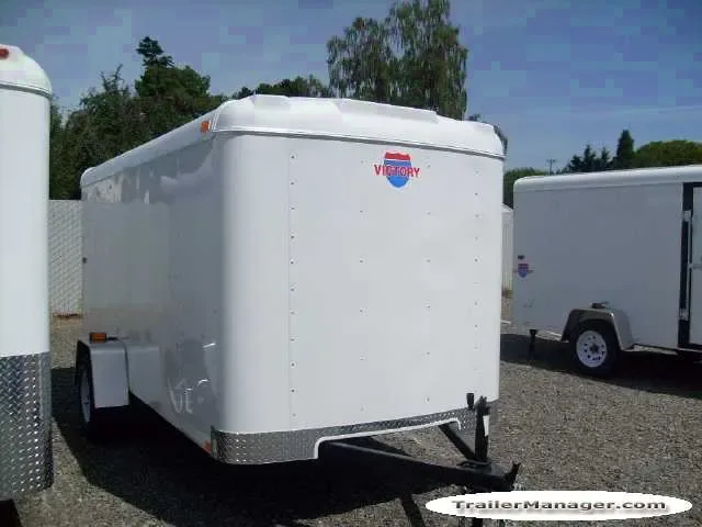 12ft Cargo Trailer White w/Ramp Door and Side Door
