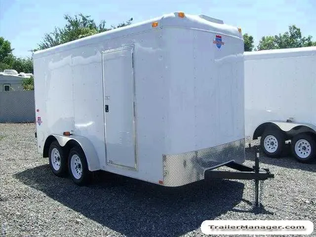 White 14ft Cargo Trailer w/Barn Doors