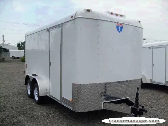 14ft Tandem Axle White Cargo Trailer With Double Door