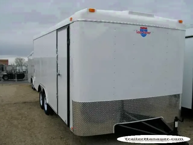 18ft White Flat Front Cargo Trailer