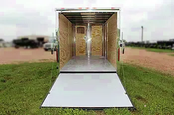 White 10ft V-nose with Tandem Axlex