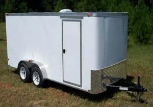 16ft White Cargo Trailer with Brakes-Finished Interior