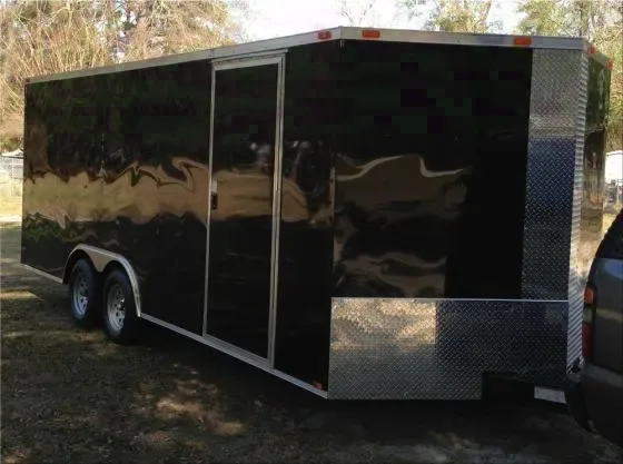 20ft Car Hauler Cargo V-nose black-LOADED