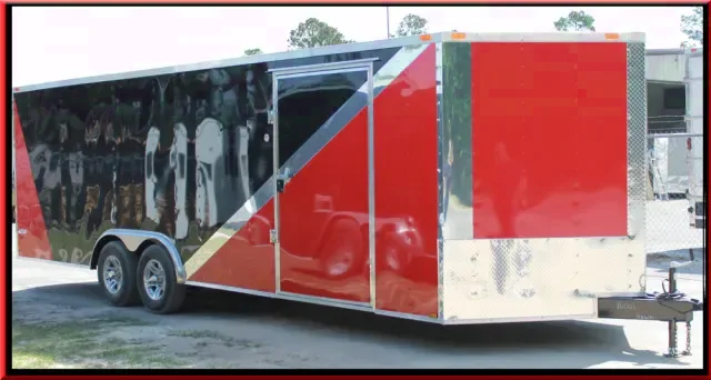24ft V-Nose, 5200lb Axles, Aluminum Wheels - Two Tone