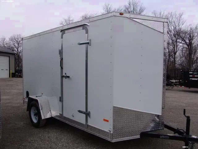 12ft White Cargo Trailer with Rear Ramp Door