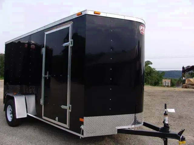 12FT Rear Ramp Cargo Trailer-Black