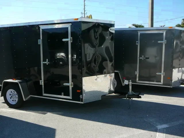 BLACK 10FT CARGO TRAILER SINGLE AXLE-3500LB AXLES