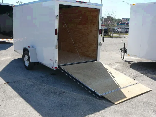 12FT V-NOSE ENCLOSED TRAILER SHOWN IN WHITE