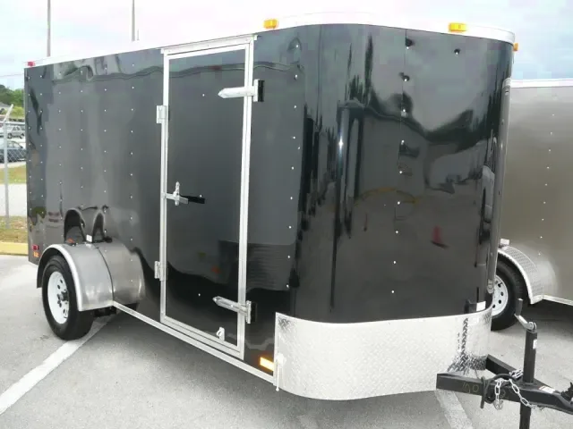 12ft Black Cargo V-nose Single Axle