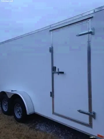 12FT Cargo w/Ramp Door - White V-Nose