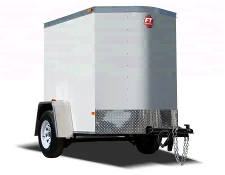 White 8ft Single Axle with Ramp Rear Gate