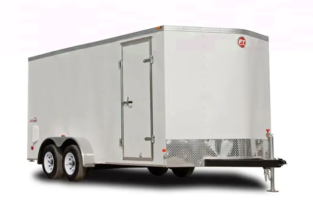 White 14ft Tandem Axle with Rounded V-nose