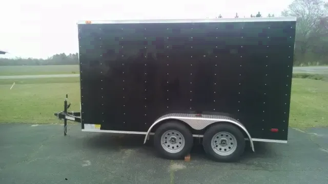 12FT Tandem Axle Black Cargo Trailer