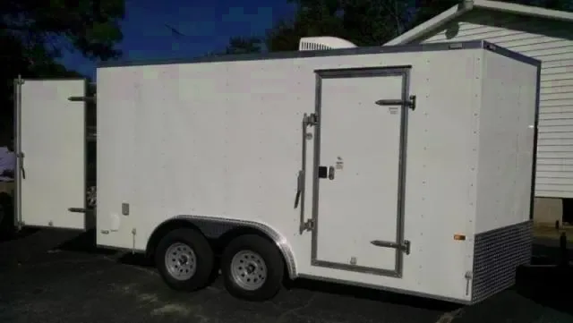 White 14FT Job Site Trailer