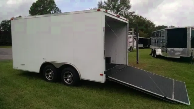 14ft White Enclosed Cargo Trailer w/Finished Interior