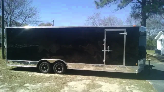 24ft Black V-Nose Cargo Trailer w/Ramp