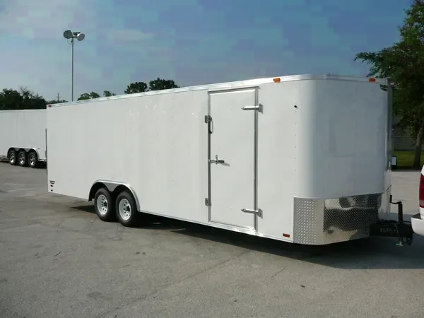 24ft Enclosed Car Trailer Rounded V Front