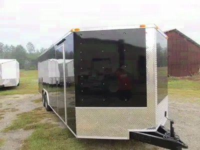 V-nose 24ft  Black Enclosed Cargo Trailer