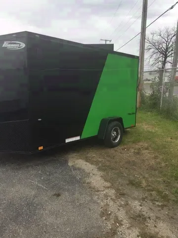 Green/Black Blackout 12FT Enclosed Cargo Trailer