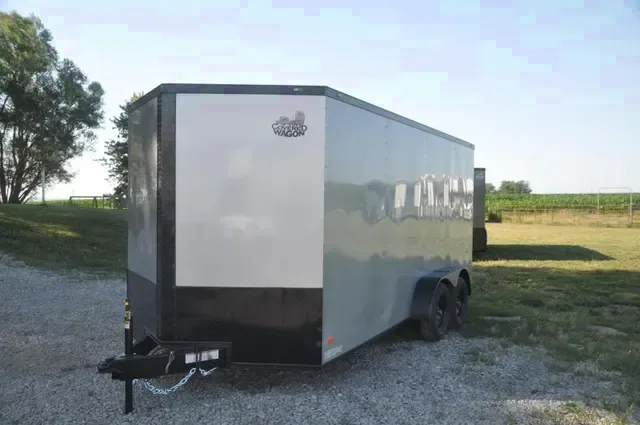 16FT TA Enclosed Cargo Trailer-Silver Blackout