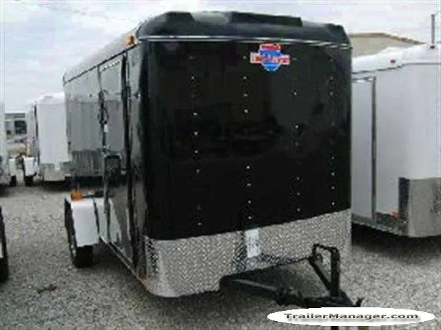 12ft CARGO TRAILER BLACK W/RAMP DOOR