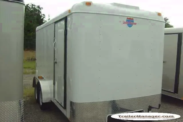 14ft White Flat Front Cargo Trailer w/Ramp