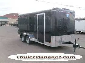 14ft Cargo Trailer BLACK  With Double Door