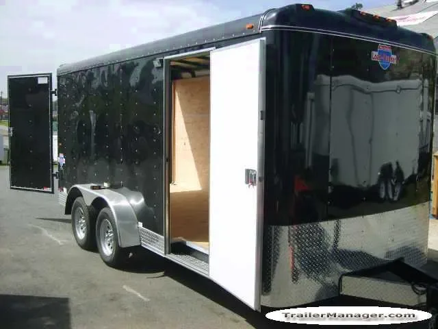 Black 16FT Cargo Trailer  Double Doors