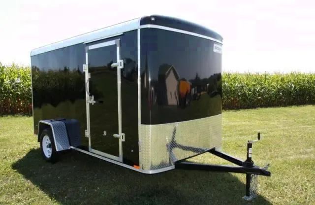 12FT Cargo Trailer Black Flat Front