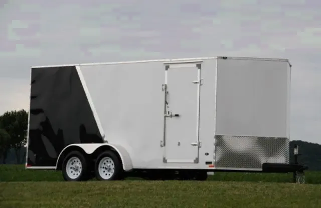 14FT Enclosed Cargo Trailer-Black and White Two Tone