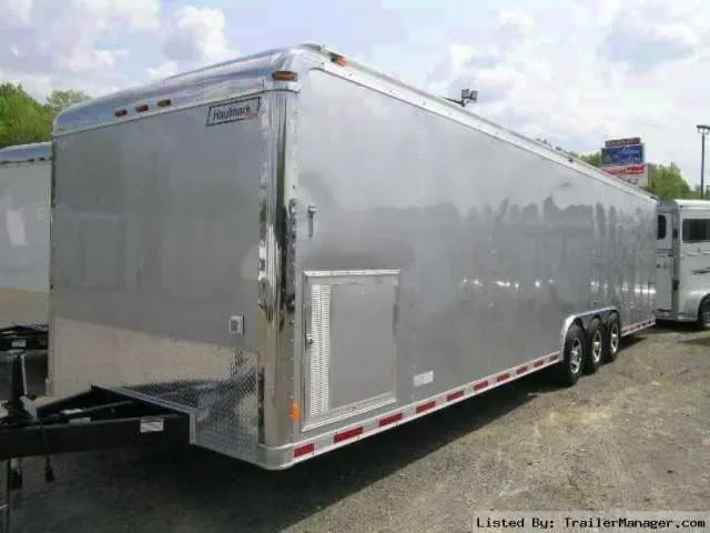 32FT SILVER FLAT FRONT ENCLOSED TRAILER
